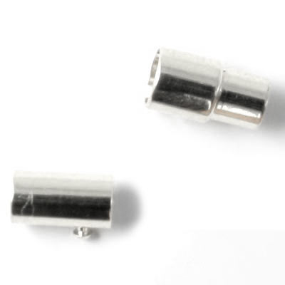 Magnetic jewelry clasp, bayonet clasp, silvery, 6/5mm, 1pc.