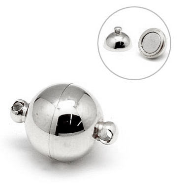 Magnetic jewelry clasp, steel, round, 10x14mm, 1pc.