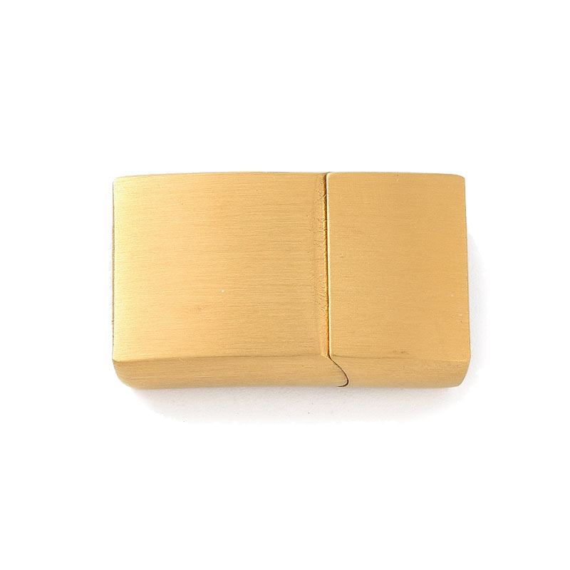Magnetic gold plated steel clasp, slide lock, hole: 10x3mm, 1pc