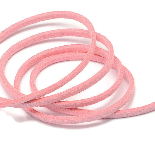 suede (artificial), light pink, 3x1.2mm, 2 meters.