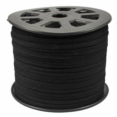 suede (artificial), black, 3x1.2mm, 2 meters
