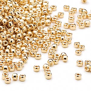 Miyuki seed bead, Duracoat, #15, gold, 1.5x1 mm, 1600pcs. very durabel color.