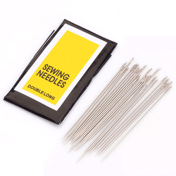 plain Sewing needles, length 40 mm, thickness 0.45mm, hole size 0.3 mm, package of 12 pcs