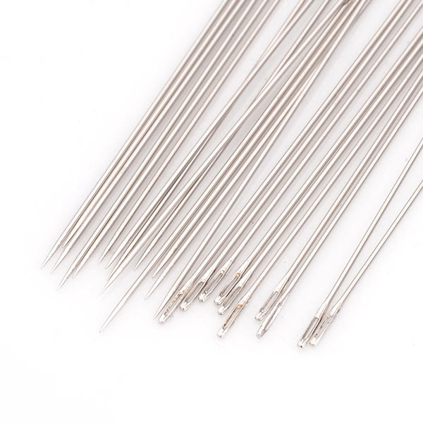 plain Sewing needles, length 40 mm, thickness 0.45mm, hole size 0.3 mm, package of 12 pcs