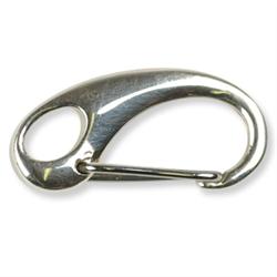 Key hasp/self-closing lobster claw clasp, platinum, medium size, 31x16mm, 1pc