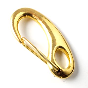 Self-closing key hasp, gilded steel, medium size oval, 32x16mm, 1pc.