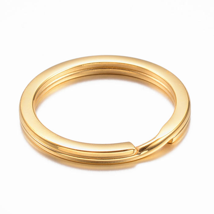 Split ring for keys, gilded stainless steel, 20x2mm, 1pc.