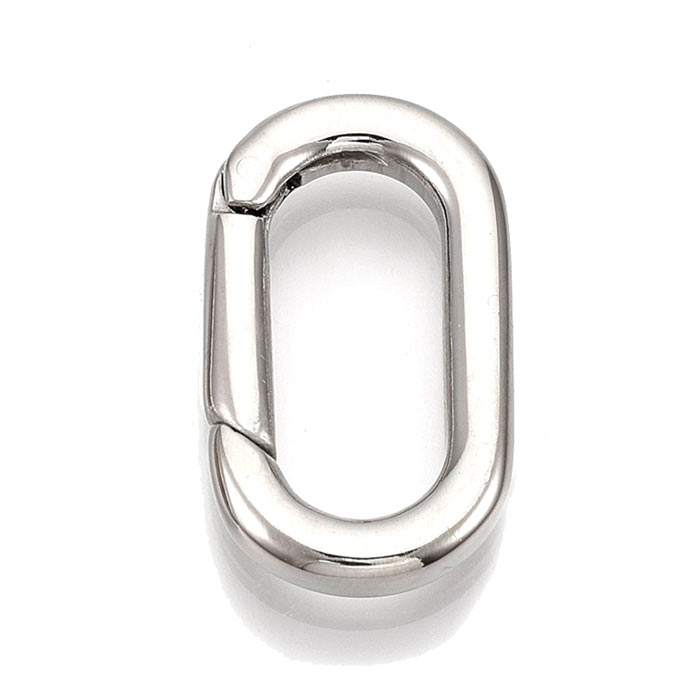 Oval clip clasp for keys, self-closing hook, oval, steel, 22,5x13x3mm, 1pc.