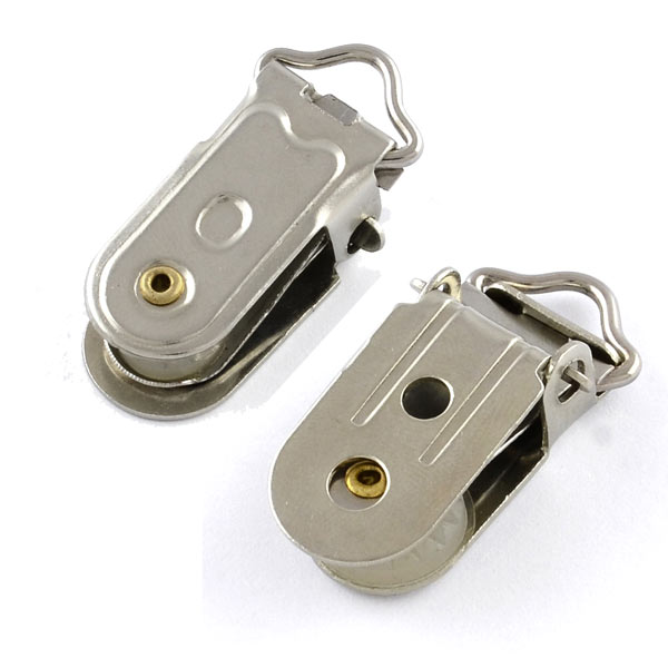 Fastener clip for baby pacifier strap and the like, 32x13x10mm, 4pcs