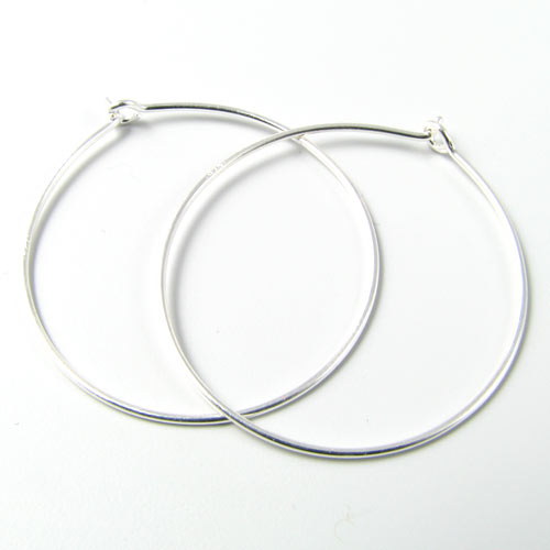 Hoop earring, sterling silver, 18x0.8mm, 2pcs.