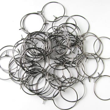 Hoop earring, oxidised brass, bulk purchase, 30x0.7mm, 100pcs.