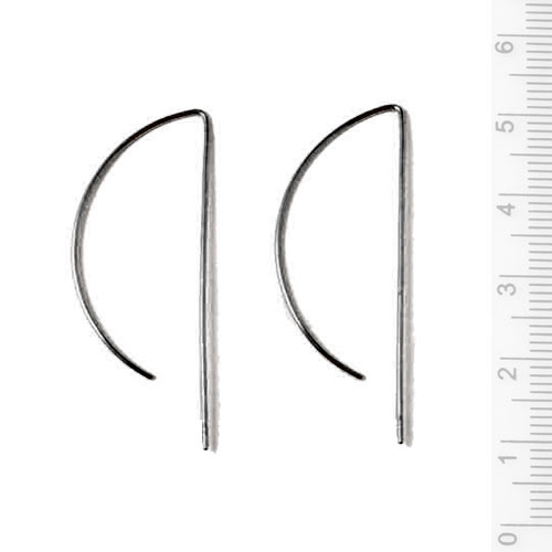 Earwires, P-shaped, open, 40x16mm, oxidised silver, 2pcs