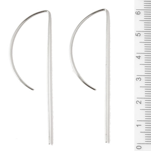 Earwires, extra long, 60x18mm, open, Sterling silver, 2pcs