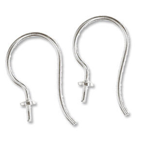 Earwires with 2.5mm cup and pin, sterlingsilver, 19x13mm, 2pcs