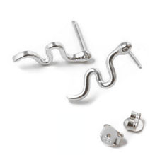 Earstuds with snake, Sterling silver, 15x0.9 mm 2pcs.