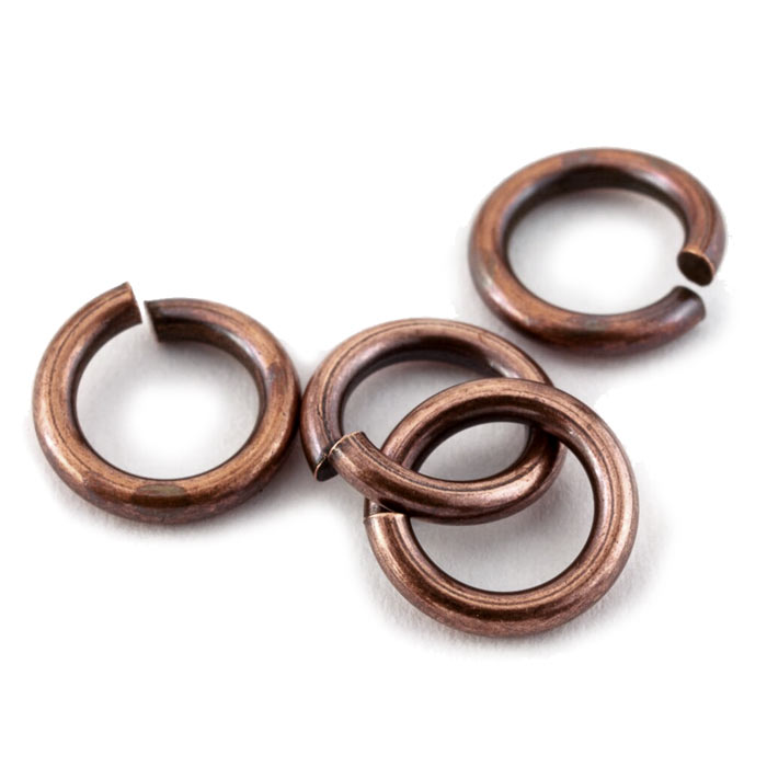 Jumpring, antique copper, open, 6x0.7mm, 50pcs