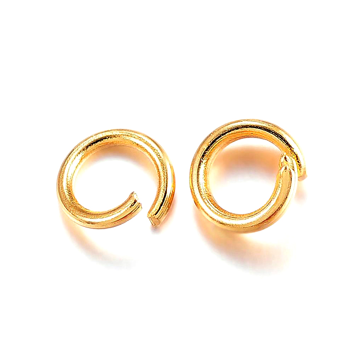 Jumpring, gold plated steel, open, 4x0.6mm, 20pcs.