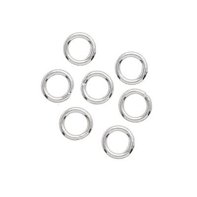 Jumpring, silver, closed ring, 5x0.8mm. 10pcs.