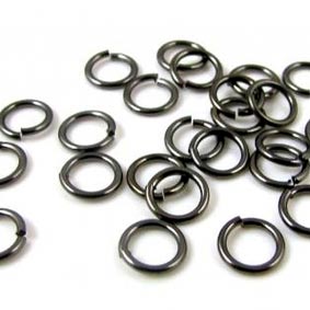 Jumpring, black silver, 4x0.7mm. 10pcs.