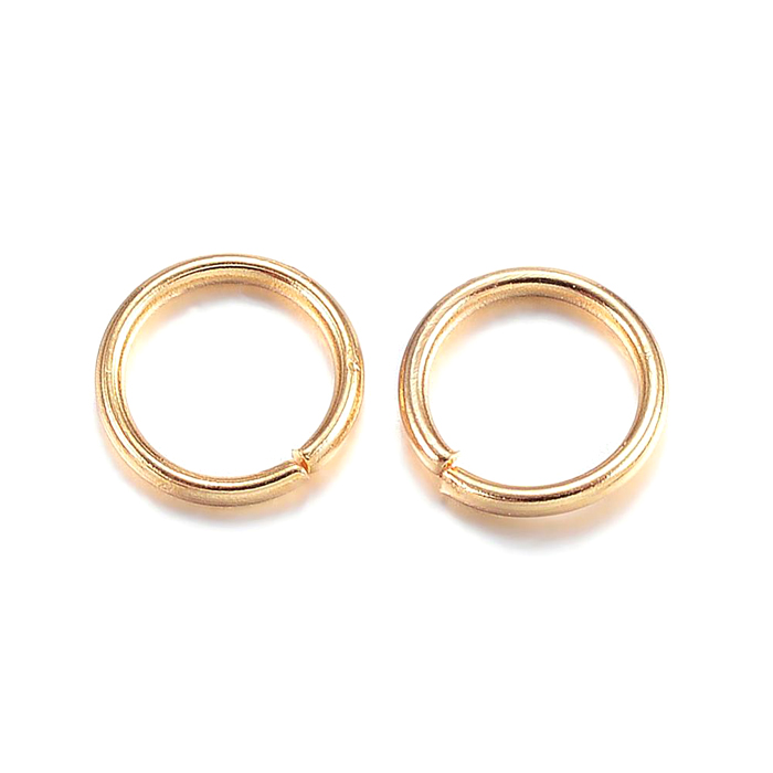 Jumpring, gold plated steel, open, 5x0.7mm, 20pcs