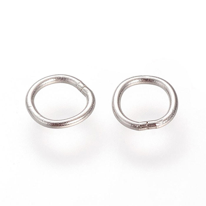 Jumpring, stainless, STEEL, CLOSED, steel color, 4x0,7mm. 10pcs.