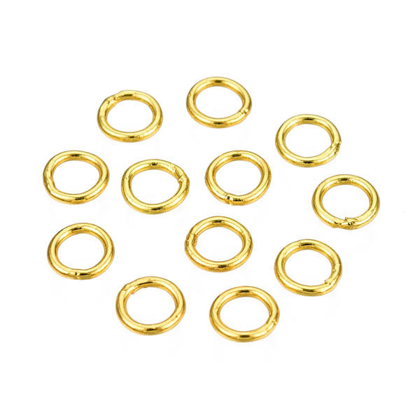 Jumpring, gold plated stainless steel, CLOSED, 5x0.8mm, 10pcs