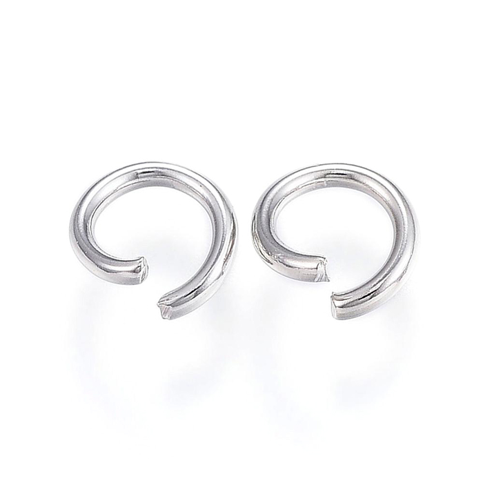 Jumpring, steel, open, 6x1mm. 20pcs.