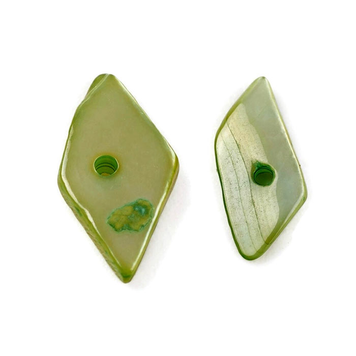 Mother of pearl, flat uneven square, mixed pastel colours, approx. 5x7x1.5mm, appx. 360 pcs.