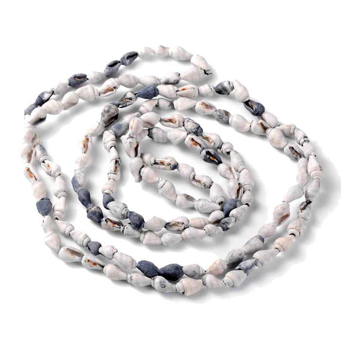 Conch beads, full strand, grey and white, through drilled, approx. 10x8mm, 135pcs.
