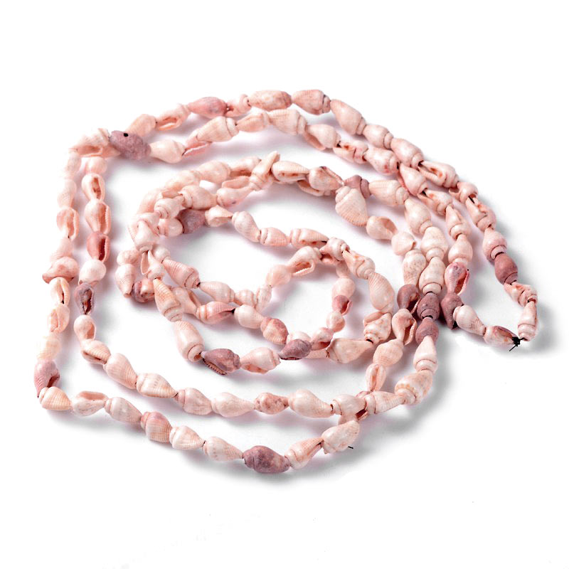 Conch beads, dyed, pink, through drilled, hole: 0,3mm, appx. 10x8mm, 20pcs