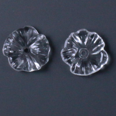 Acrylic flowers, transparent, 17x3mm, 6pcs.