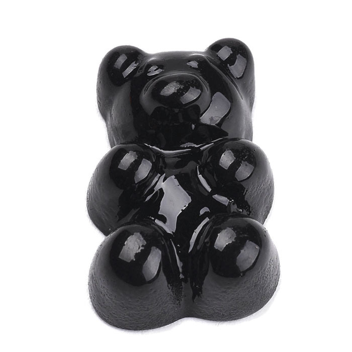 Teddy bear, resin, black, imitation candy bear, 17x12x7mm, 6 pcs