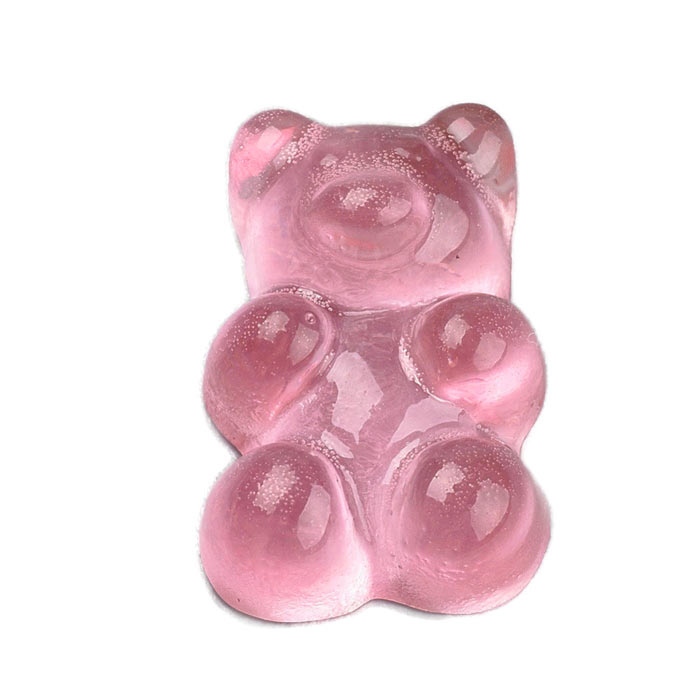Teddy bear, resin, pink, imitation candy bear, 17x12x7mm, 6 pcs