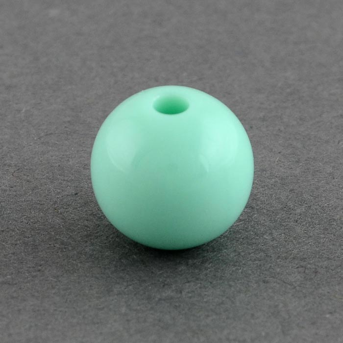 Acrylic bead, 16 mm, round aquamarine green, 6 pcs.