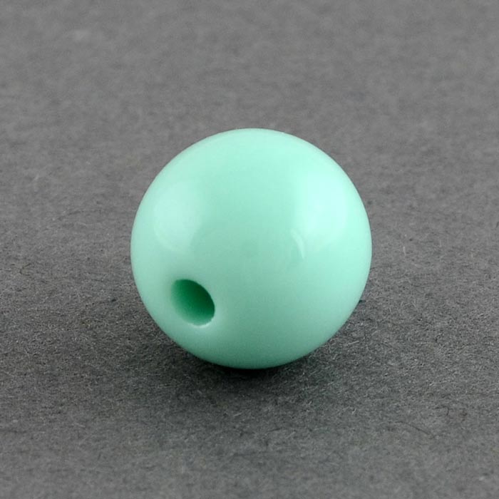 Acrylic bead, 16 mm, round aquamarine green, 6 pcs.