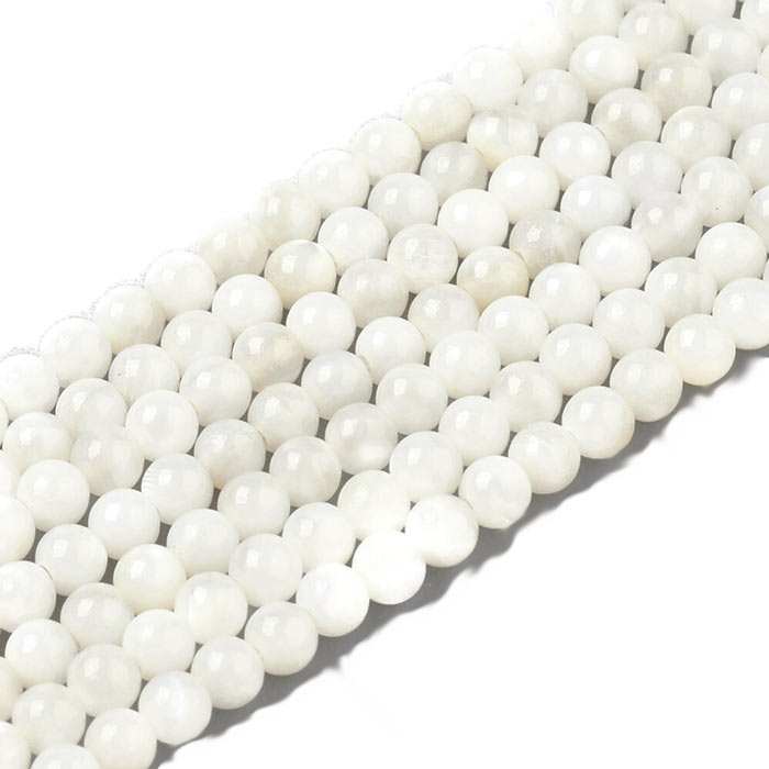 Shell beads, full strand, colored, round, white, 2.5mm, appx. 180pc