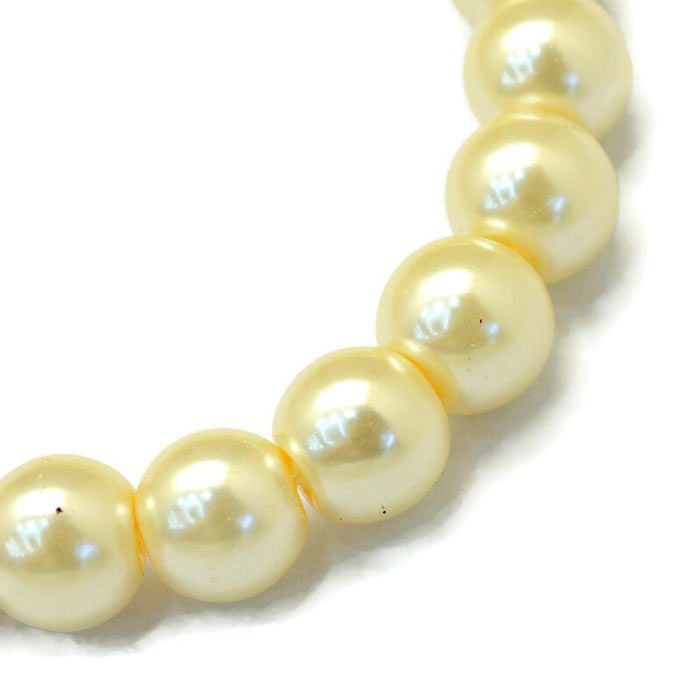 Baking painted glass beads, round, Pale Yellow, 4mm, 20 pcs.