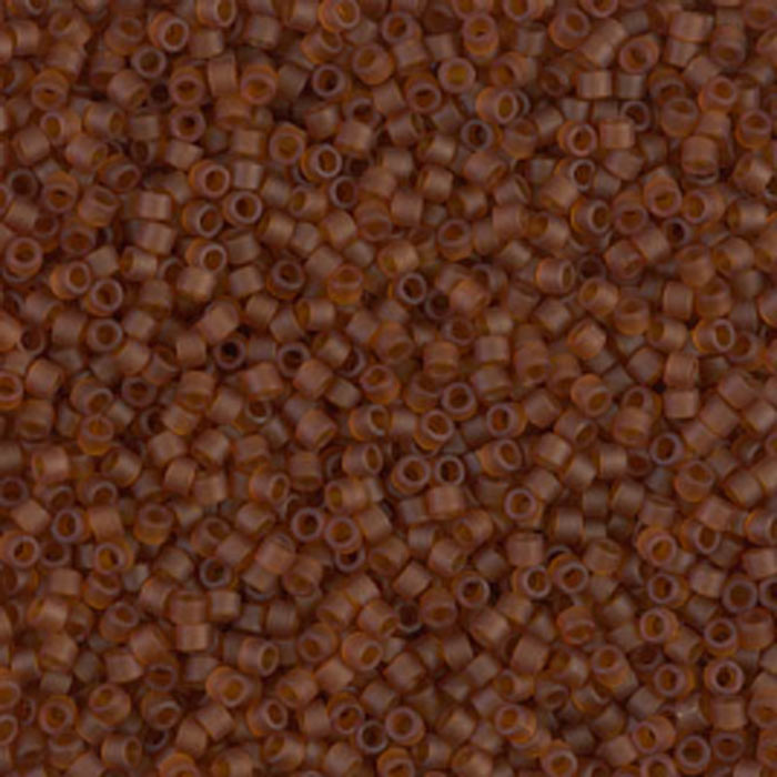 Delica, size #15, amber color, matte transparent, 1.1x1.3mm, 5.2g, 1800pcs