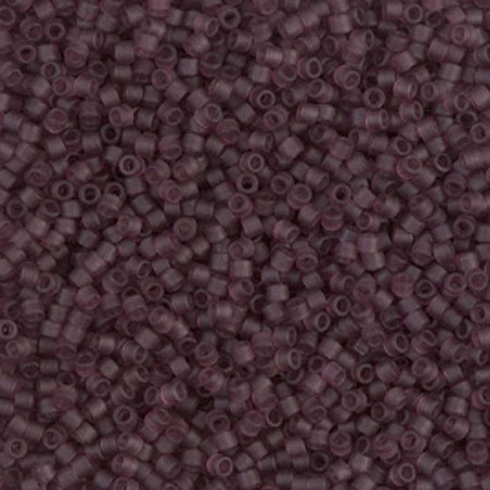 Delica, size #15, dark purple, matte transparent, 1.1x1.3mm, 5.2g, 1800pcs