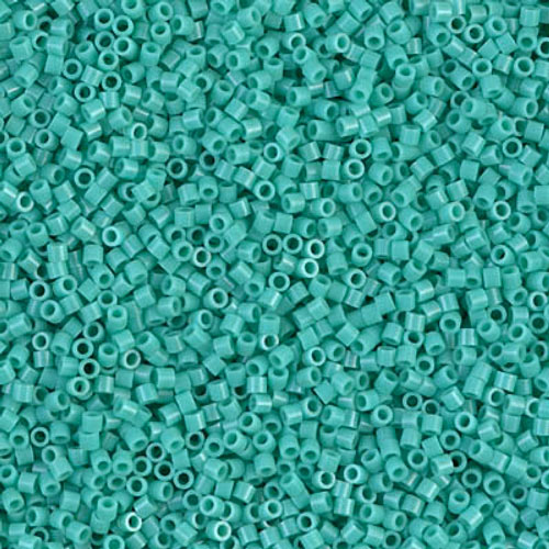 Delica, size #15, turquoise green, opaque, glass bead, 1.1x1.3mm, 5.2g, 1800pcs