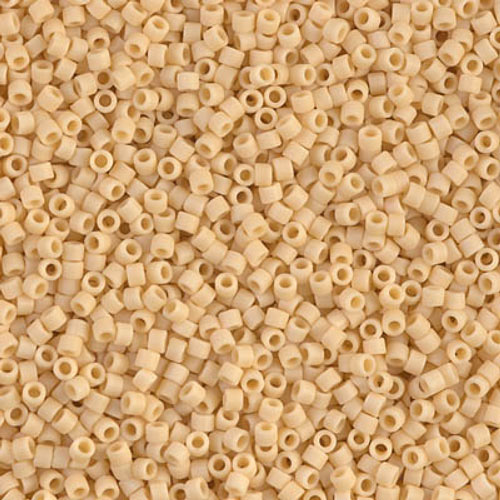 Delica, size #15, matte sand, opaque, 1.1x1.3mm, 5.2g, ca. 1800pcs