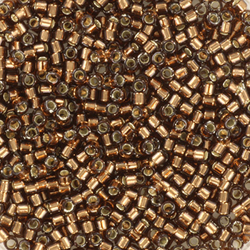 Delica, size #11, silver line, brown, opaque, 5,2 g