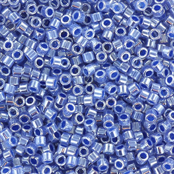 Delica, size #11, shiny ceylon blue, glass bead, opaque, 1,1x1,7mm