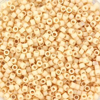 Delica, size #11, Beige glass bead, matte, opaque, 1,1x1,7mm, 5,2 grams