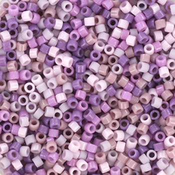 Delica seed beads, Mix42, purple pastel, 5-color mix, size#11, 5.2 grams