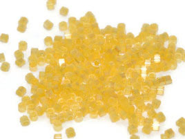 Delica, size #11, Apricot yellow, changing, silk effect, 1,1x1,7mm