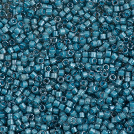 Delica, size #11, Dusk blue glass bead, opaque, 1,1x1,7mm