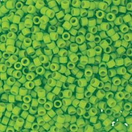 Delica, size #11, opaque, Kiwi green, opaque, 1,1x1,7mm, 5,2 g.