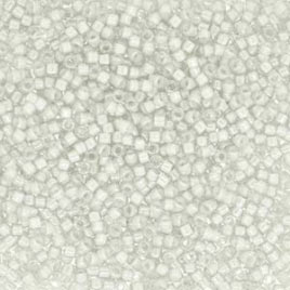 Delica, size #11, light gray, semi-transparent,  1,1x1,7mm, 5,2 grams