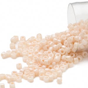 Delica, size #11, light beige, glazed luster, 1.1x1.7mm, 5.2 grams